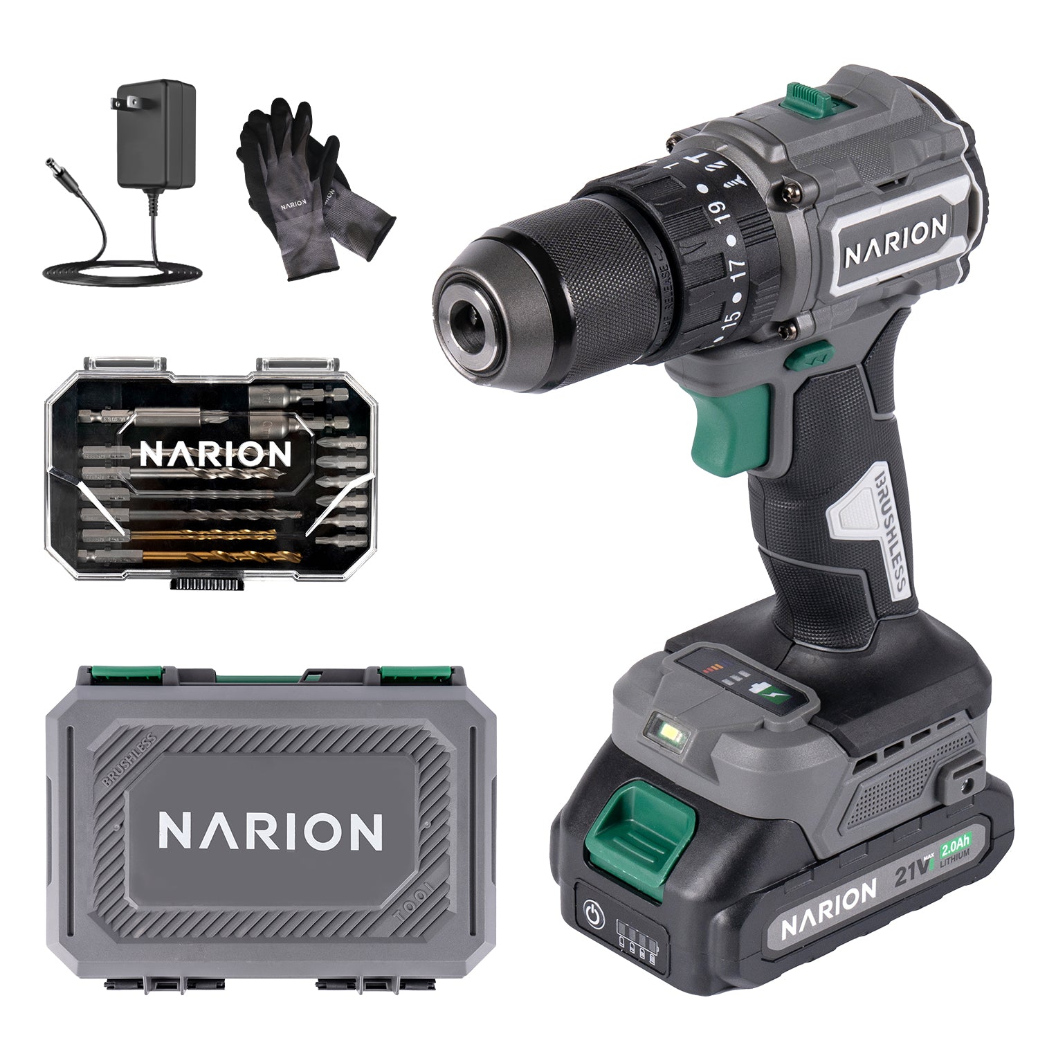 NARION（ナリオン）21V 振動ドライバドリル （バッテリー１個付き）
